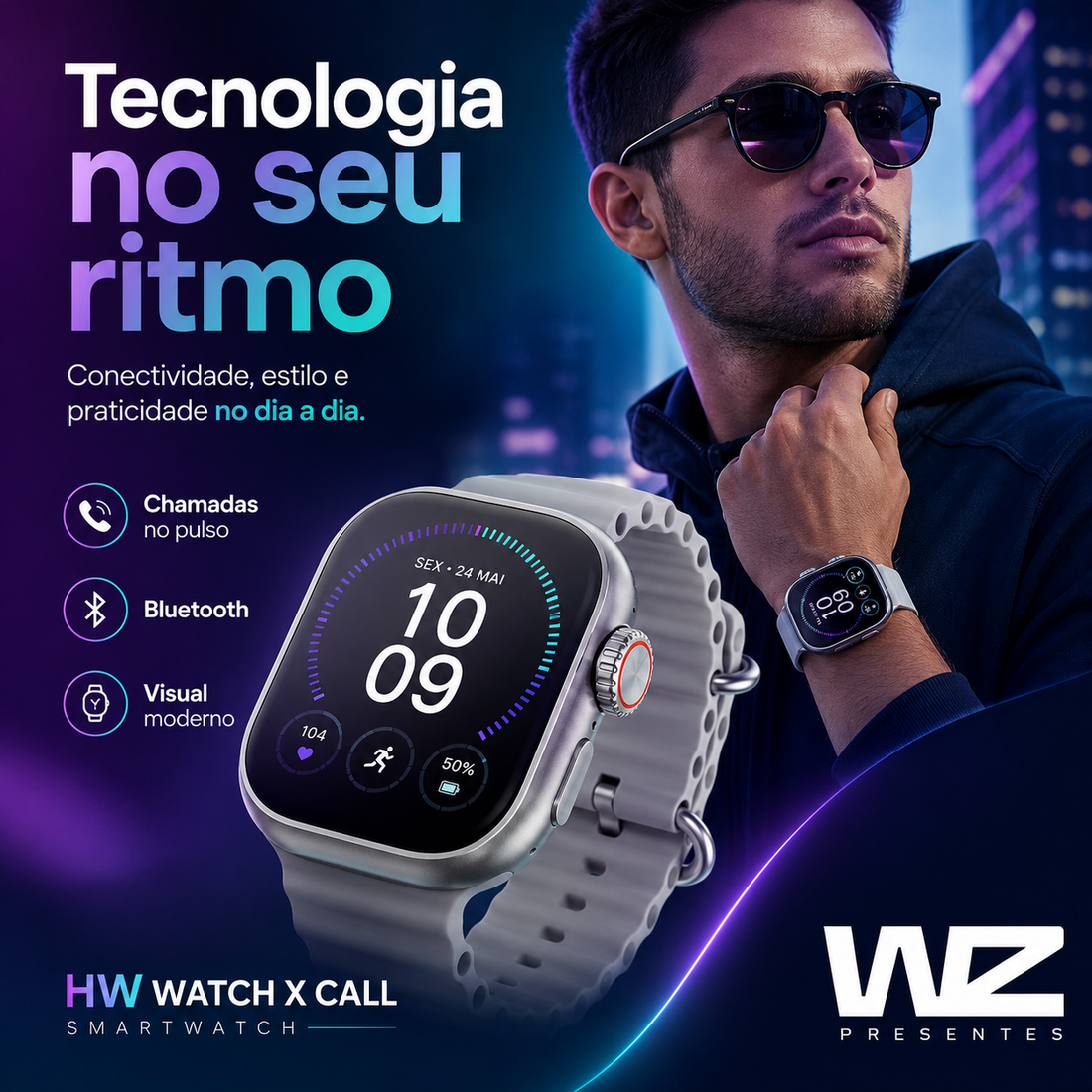 Smartwatch HW Watch X Call 49mm com Chip