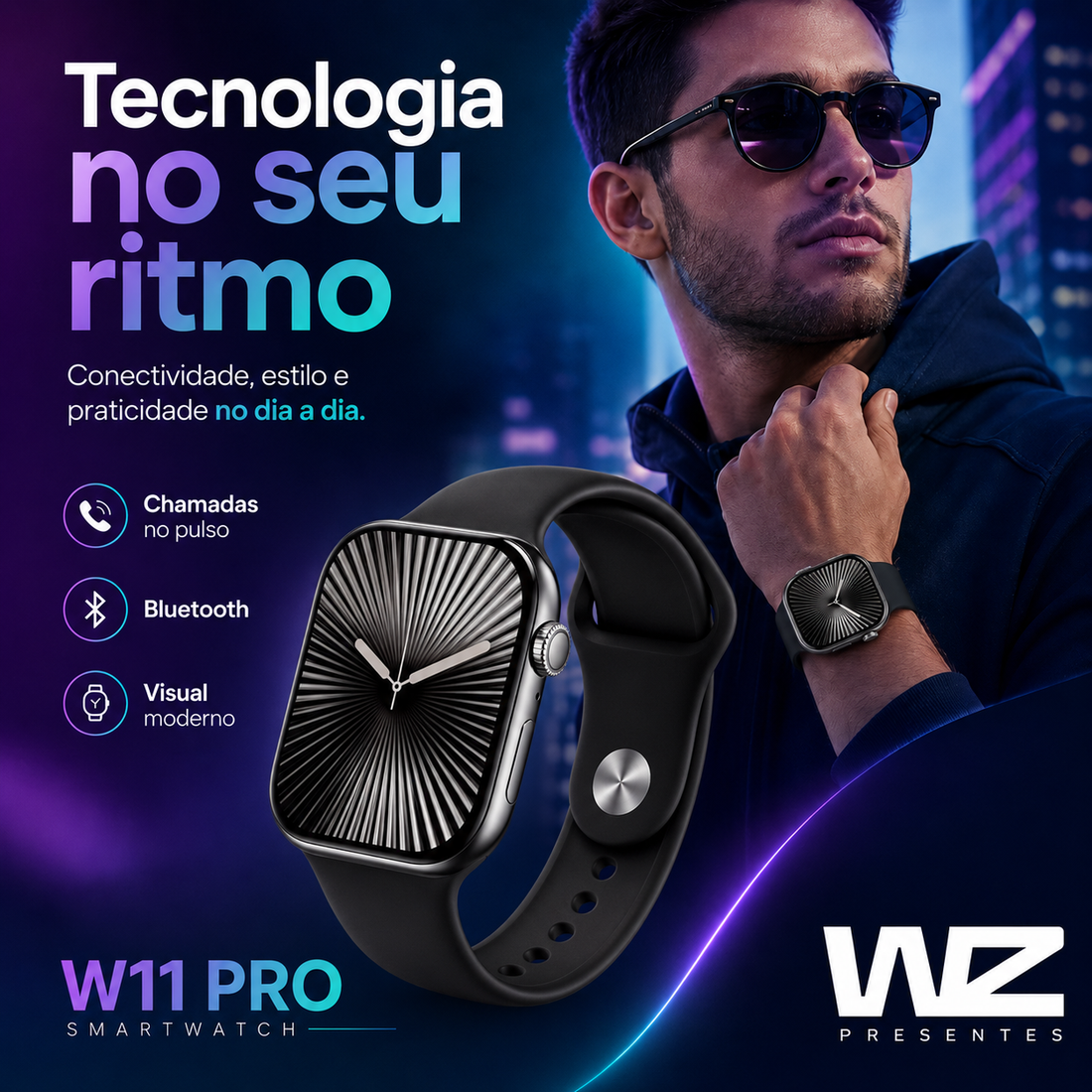 Kit 2 Smartwatches W11 Pro + W11 Mini Pro