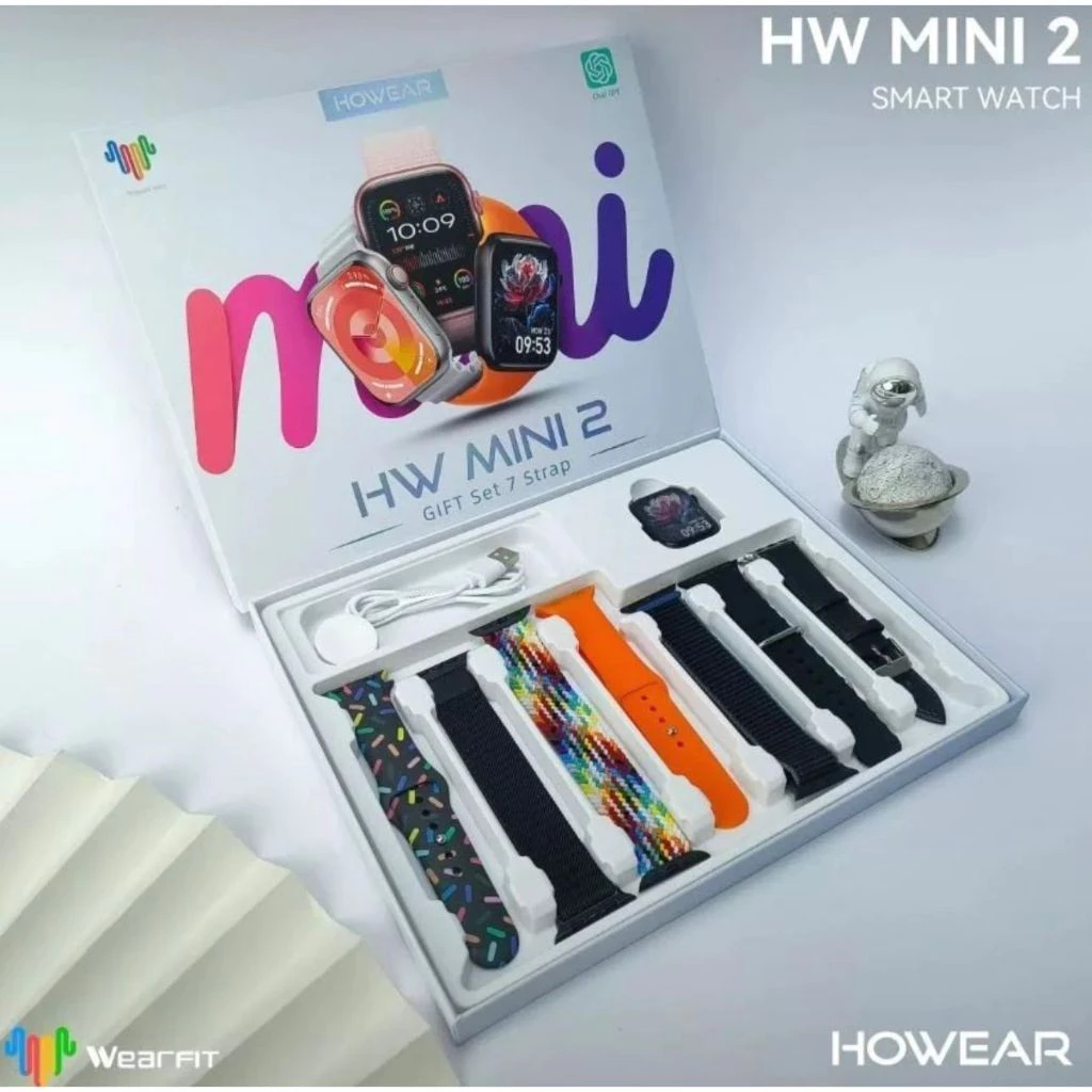 Smartwatch HW Mini 2 41mm com 7 Pulseiras