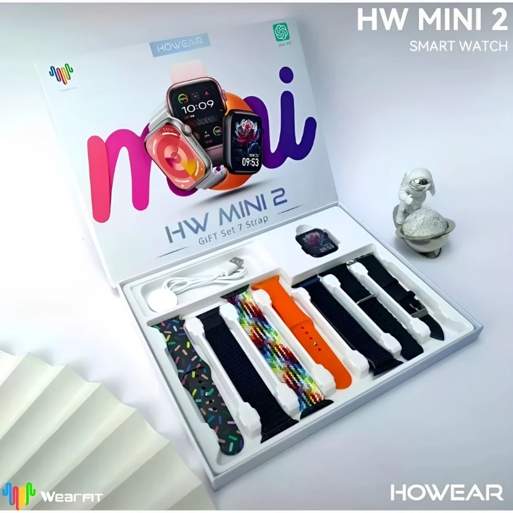 Smartwatch HW Mini 2 41mm com 7 Pulseiras