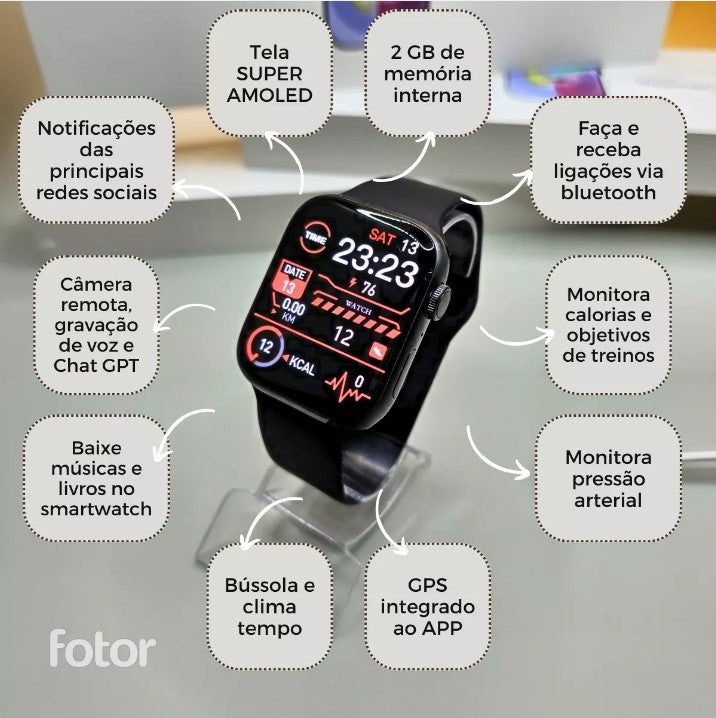 Smartwatch W99+ Plus Série 10 AMOLED ChatGPT
